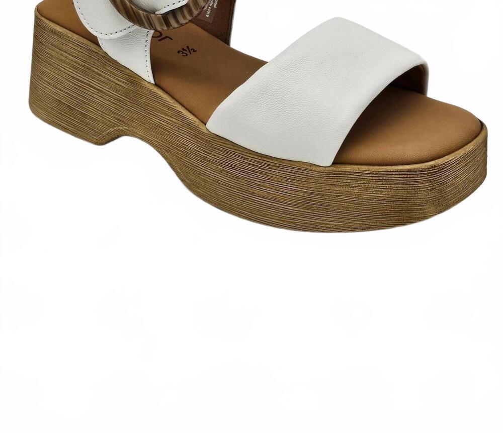 NEW GABOR women's nancy leather platform sandals in white